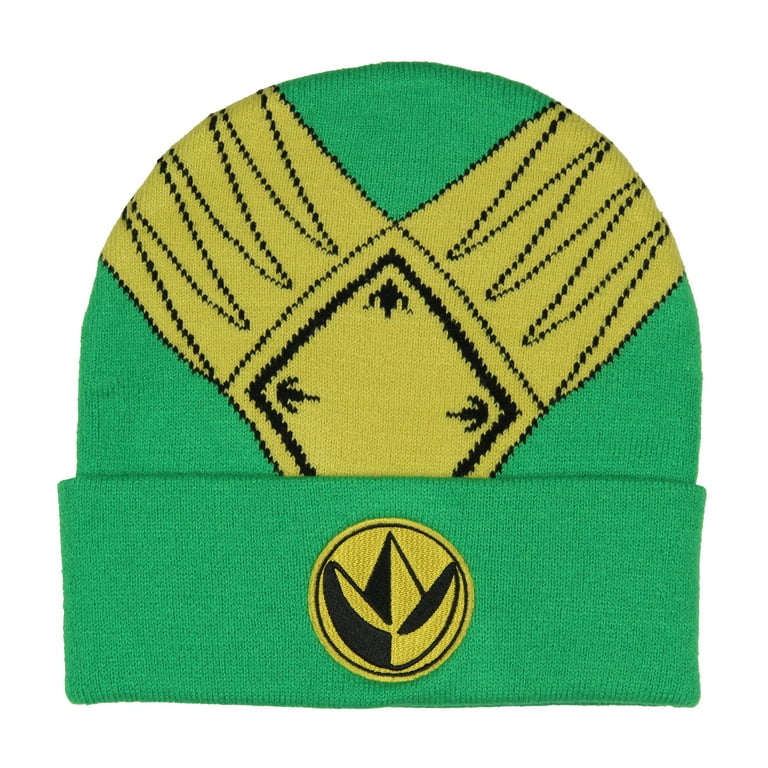 Mighty Morphin Power Rangers Men's Green Ranger Beanie Gold