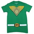 thumbnail image 1 of Mighty Morphin Power Rangers Mens T-Shirt - Green Ranger Fancy Costume Front (X-Small), 1 of 1