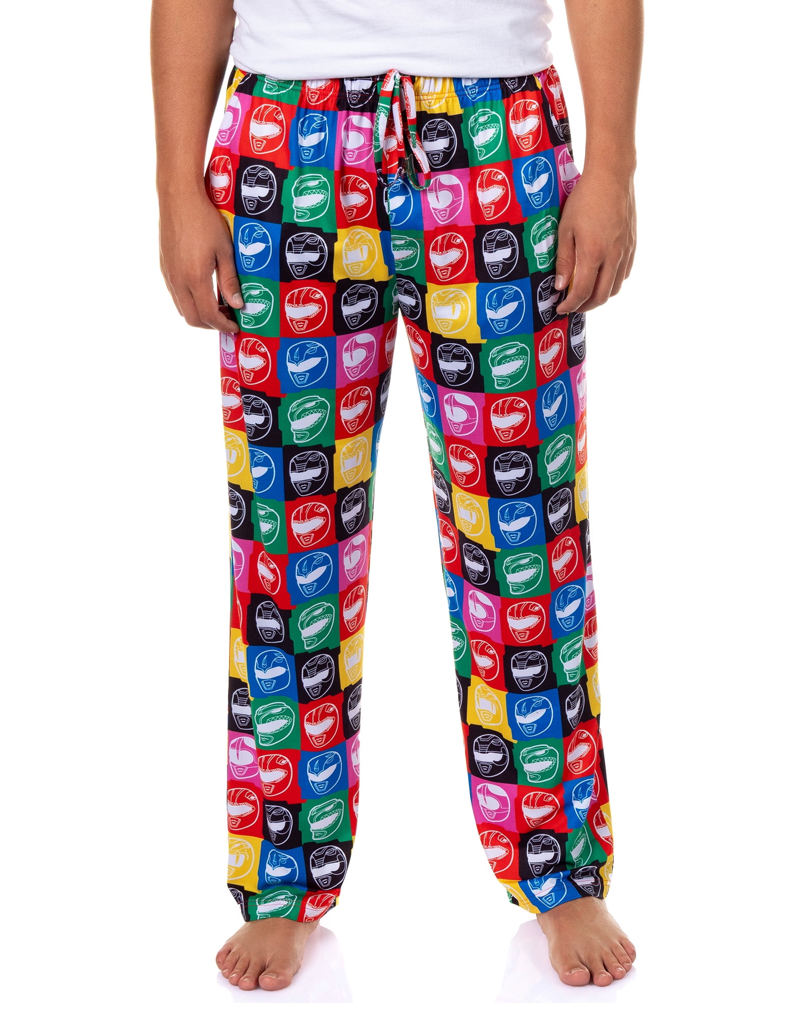 Mighty Morphin Power Rangers Pajama Pants Men's Helmet Grid PJ Sleep ...