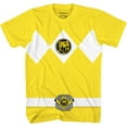 thumbnail image 1 of Mighty Morphin Power Rangers Red Blue Yellow Pink Green Black White Blue Costume T-Shirt Yellow X-Large, 1 of 1