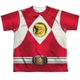 thumbnail image 1 of Mighty Morphin Power Rangers Red Ranger Emblem (Front Back Print) Big Boys Shirt, 1 of 2