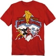 thumbnail image 1 of Mighty Morphin Power Rangers Retro Rangers Mens Short Sleeve Shirt, 1 of 7
