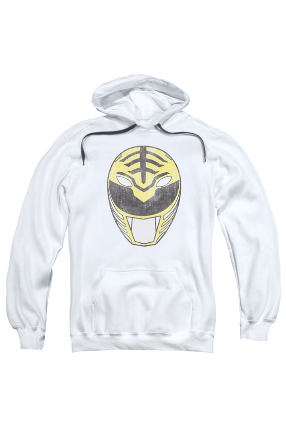 Mighty Morphin Power Rangers White Ranger Mask Mens Pullover Hoodie