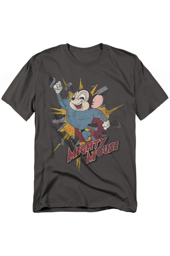 Mighty Mouse Men's Break Through T-shirt Medium Charcoal