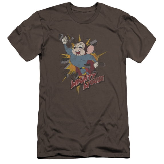 Mighty Mouse Break Through Premium Canvas Adult Slim Fit 30/1 T-Shirt Charcoal