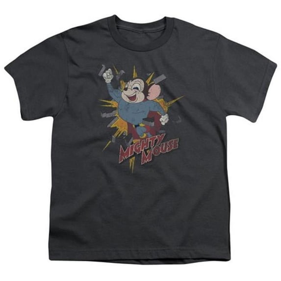 Mighty Mouse-Break Through - Short Sleeve Youth 18-1 Tee - Charcoal, Small
