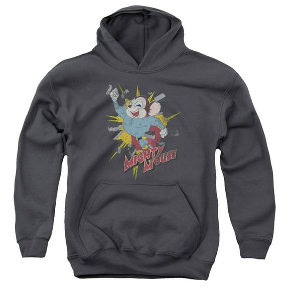 Mighty Mouse - Break Through - Youth Hooded Sweatshirt - Large