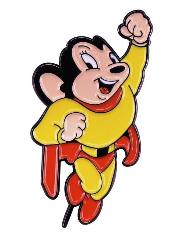 Mighty Mouse Cartoon Character 1.25 Inches Tall Enamel Metal Pin