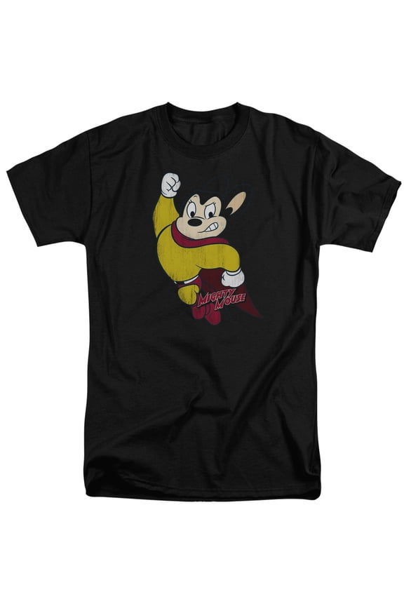 Mighty Mouse Classic Hero Adult Tall T-Shirt Black