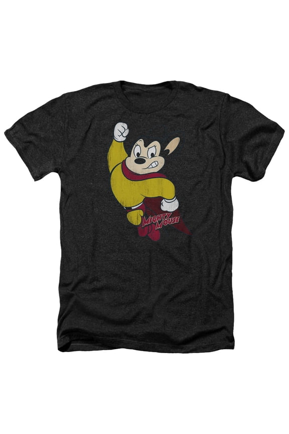 Mighty Mouse - Classic Hero - Heather Short Sleeve Shirt - Large