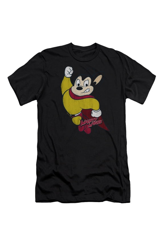Mighty Mouse - Classic Hero - Premium Slim Fit Short Sleeve Shirt - X-Large