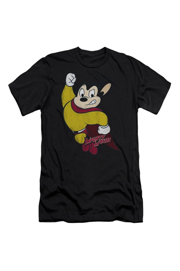 Mighty Mouse - Classic Hero - Slim Fit Short Sleeve Shirt - Large