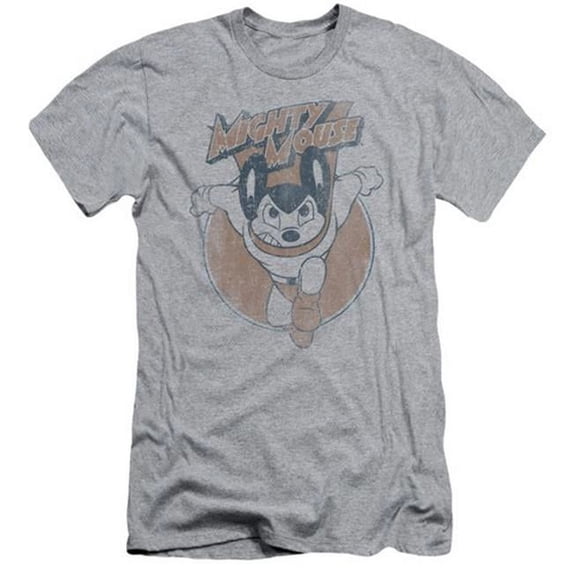 Mighty Mouse-Flying With Purpose - Short Sleeve Adult 30-1 Tee - Heather- 2X
