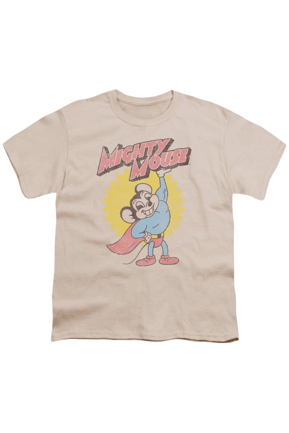 Mighty Mouse Heavy Logo Youth 18/1 T-Shirt Cream