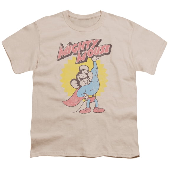Mighty Mouse Heavy Logo Youth 18/1 T-Shirt Cream