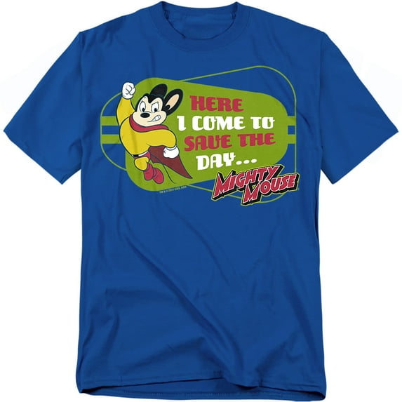 Mighty Mouse Here I Come Officially Licensed Adult T-Shirt M