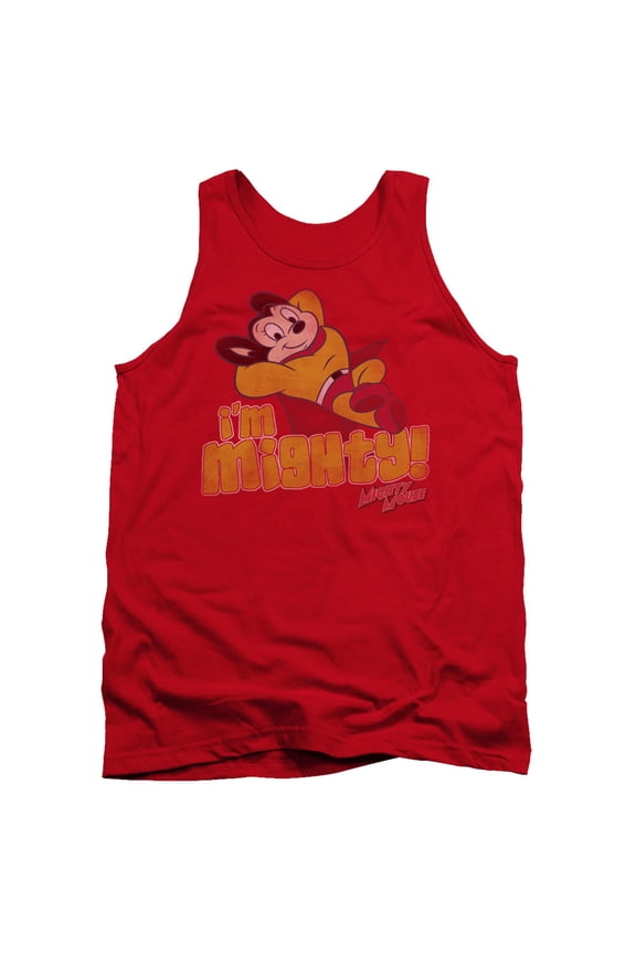 Mighty Mouse Im Mighty Adult Tank Top Red