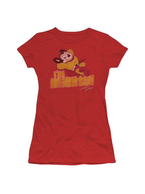 Mighty Mouse Im Mighty Junior Women's Sheer T-Shirt Red