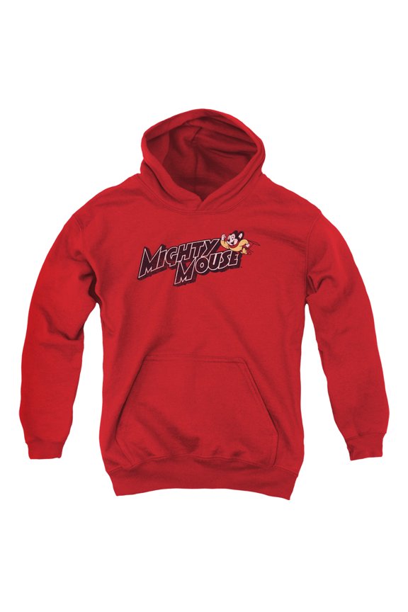 Mighty Mouse - Might Logo - Youth Hooded Sweatshirt - Large