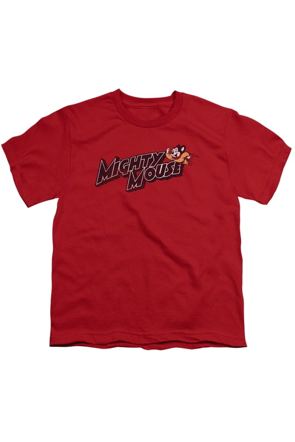 Mighty Mouse - Might Logo - Youth Short Sleeve Shirt - Medium