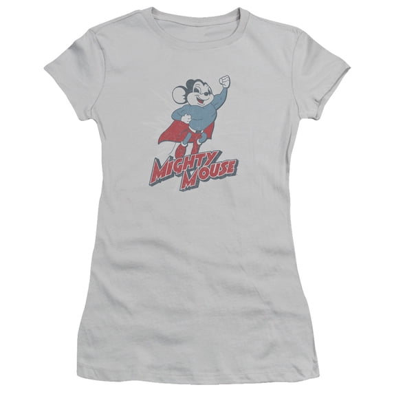 Mighty Mouse - Mighty Blast Off - Juniors Teen Girls Cap Sleeve Shirt - Large