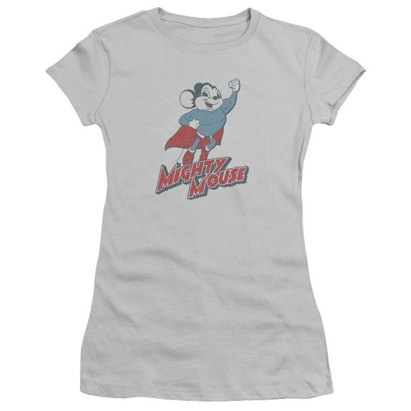 Mighty Mouse - Mighty Blast Off - Juniors Teen Girls Cap Sleeve Shirt - Medium