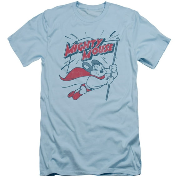 Mighty Mouse Mighty Flag Adult 30/1 T-Shirt Light Blue