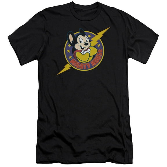 Mighty Mouse Mighty Hero Adult 30/1 T-Shirt Black