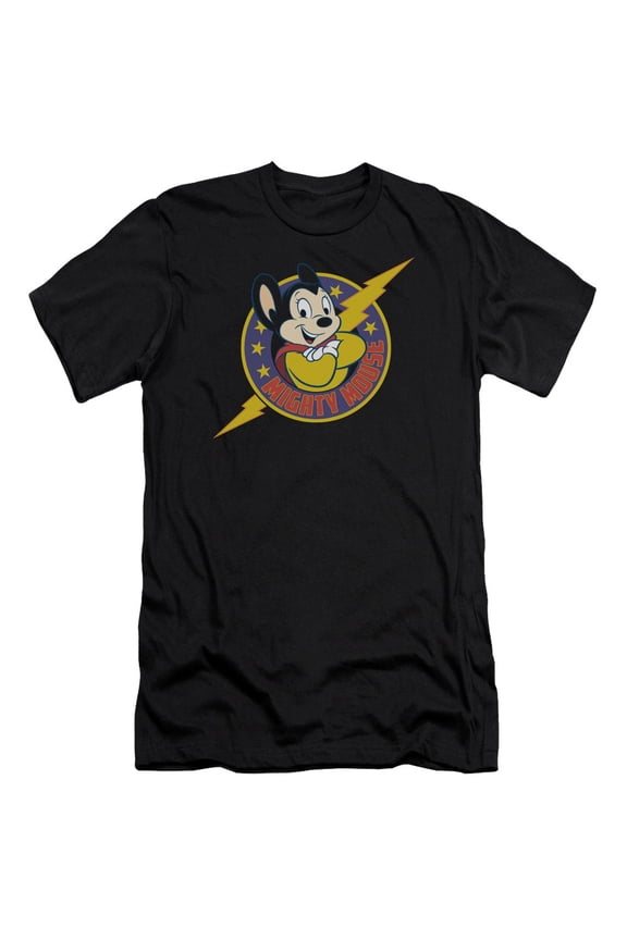 Mighty Mouse Mighty Hero Adult 30/1 T-Shirt Black