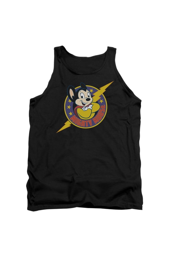 Mighty Mouse Mighty Hero Adult Tank Top Black