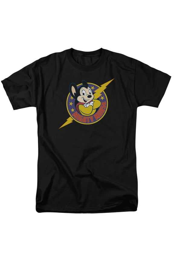 Mighty Mouse - Mighty Hero - Adult Unisex Short Sleeve T-Shirt - Black