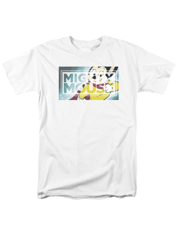 Mighty Mouse - Mighty Rectangle - Adult Unisex Short Sleeve T-Shirt - White