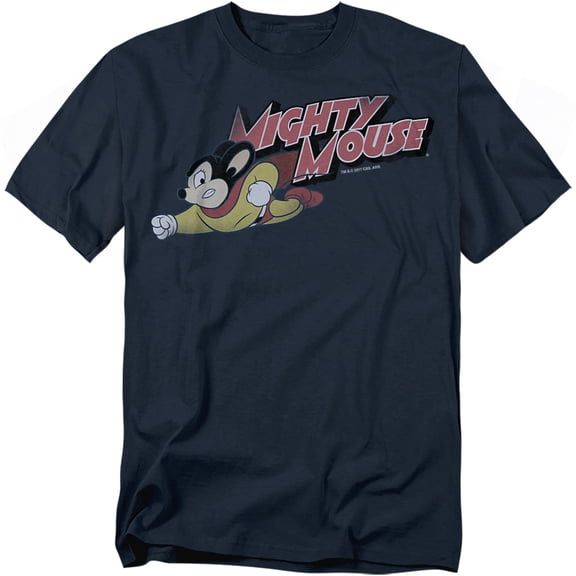 Mighty Mouse Men's Mighty Retro T-shirt Medium Navy