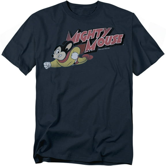 Mighty Mouse Men's Mighty Retro T-shirt Small Navy