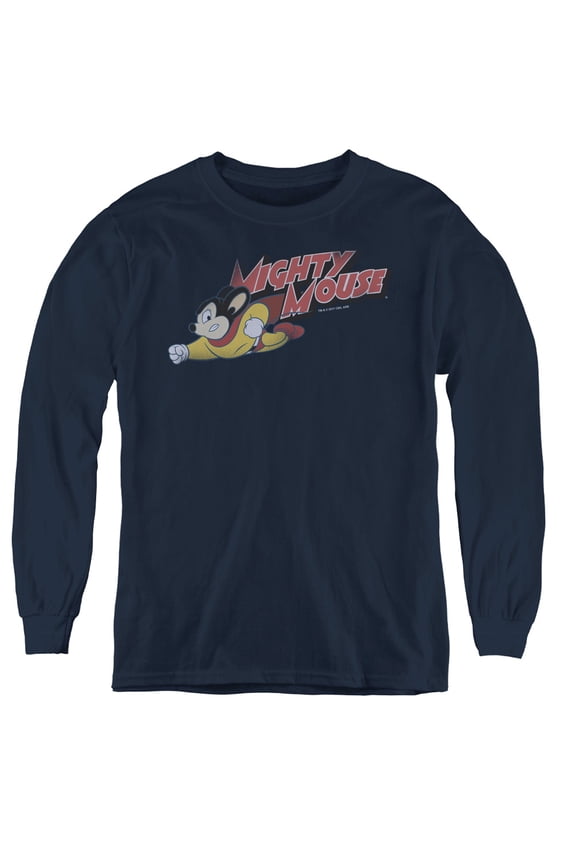 Mighty Mouse - Mighty Retro - Youth Long Sleeve Shirt - Medium