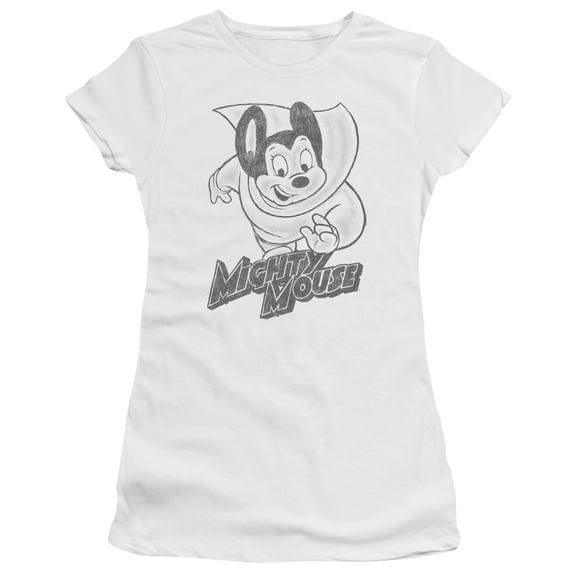 Mighty Mouse - Mighty Sketch - Juniors Teen Girls Cap Sleeve Shirt - Medium