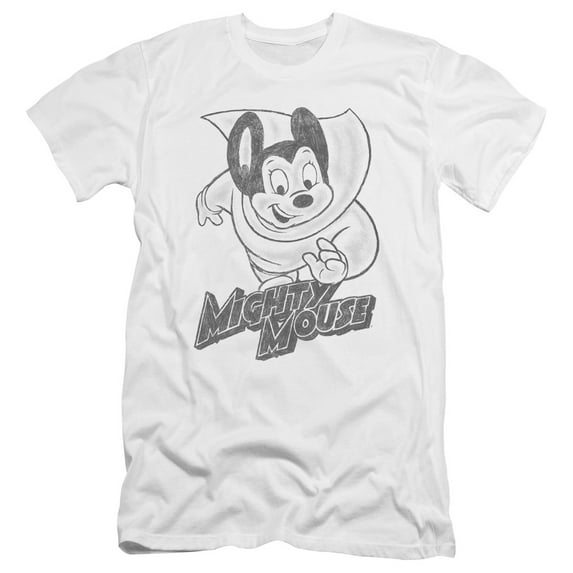 Mighty Mouse - Mighty Sketch - Premium Slim Fit Short Sleeve Shirt - XX-Large