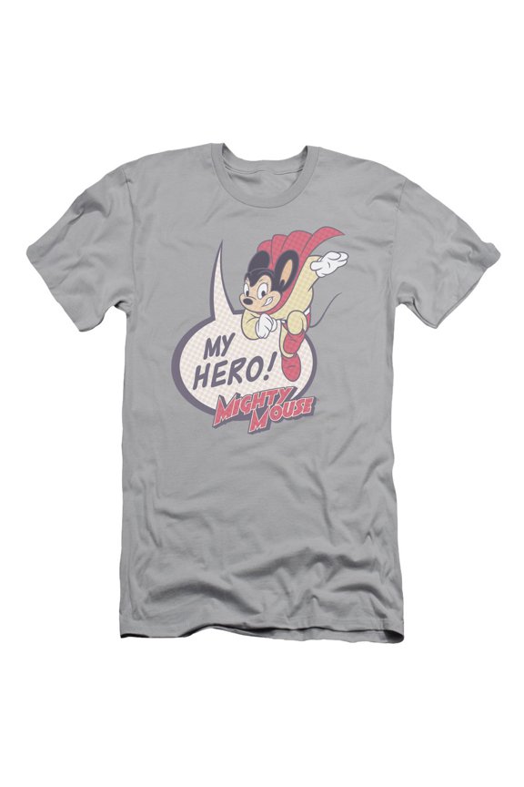 Mighty Mouse My Hero Adult 30/1 T-Shirt Silver