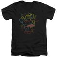 thumbnail image 1 of Mighty Mouse Neon Hero Adult V-Neck 30/1 T-Shirt Black, 1 of 1