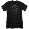 thumbnail image 1 of Mighty Mouse Neon Hero Premium Canvas Adult Slim Fit 30/1 T-Shirt Black, 1 of 1