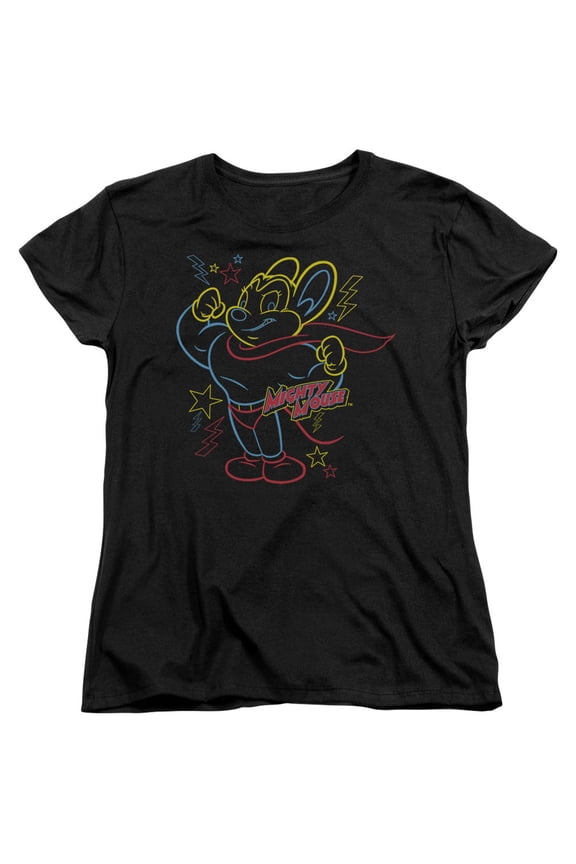 Mighty Mouse - Neon Hero - Women's Short Sleeve Shirt - Medium