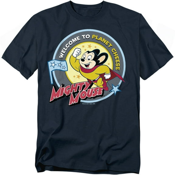 Mighty Mouse Planet Cheese Officially Licensed Adult T-Shirt L