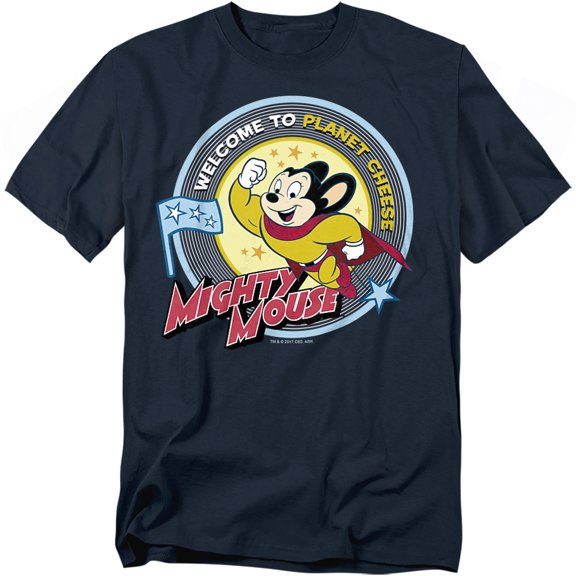 Mighty Mouse Planet Cheese Officially Licensed Adult T-Shirt XL