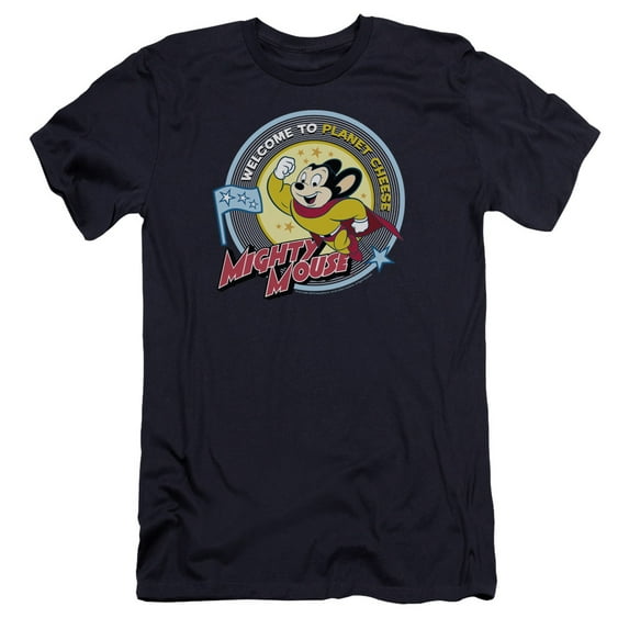Mighty Mouse - Planet Cheese - Premium Slim Fit Short Sleeve Shirt - Medium