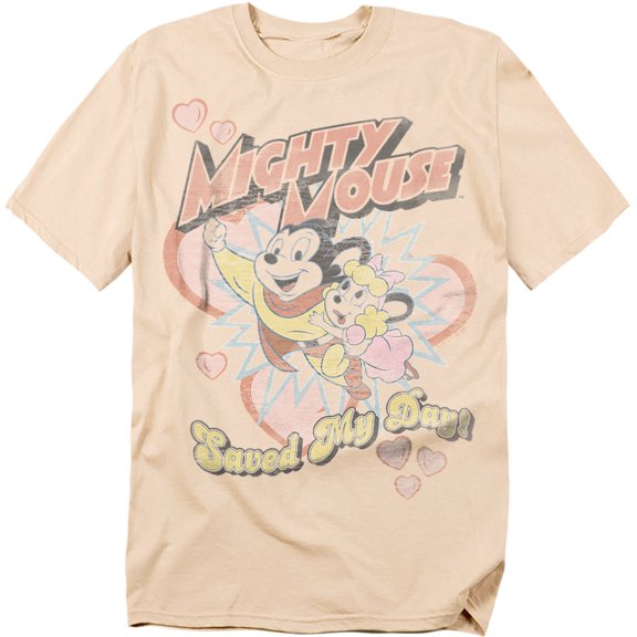 Mighty Mouse Saved My Day Officially Licensed Adult T-Shirt S