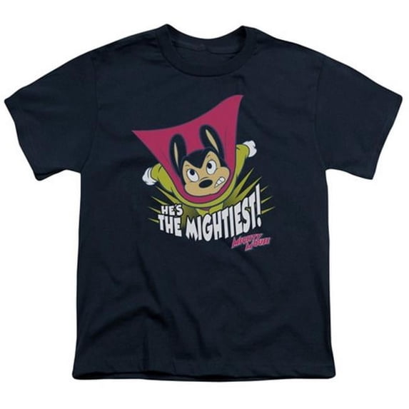 Mighty Mouse-The Mightiest - Short Sleeve Youth 18-1 Tee - Navy- Small