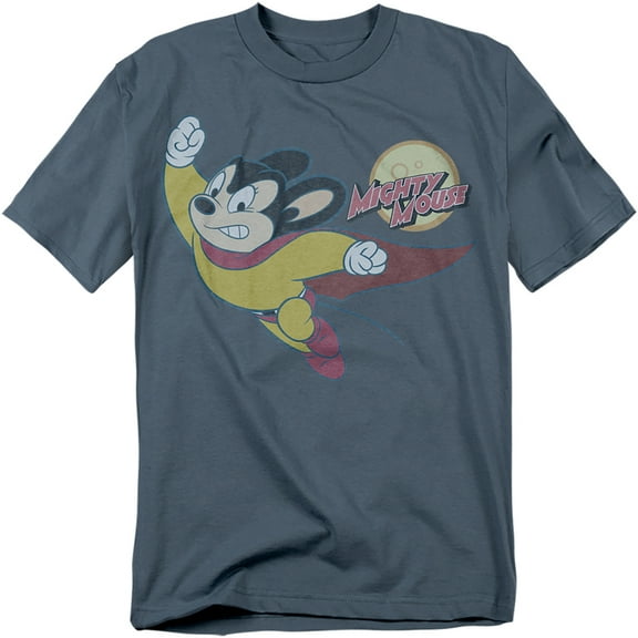 Mighty Mouse Men's To The Sky T-shirt Medium Slate