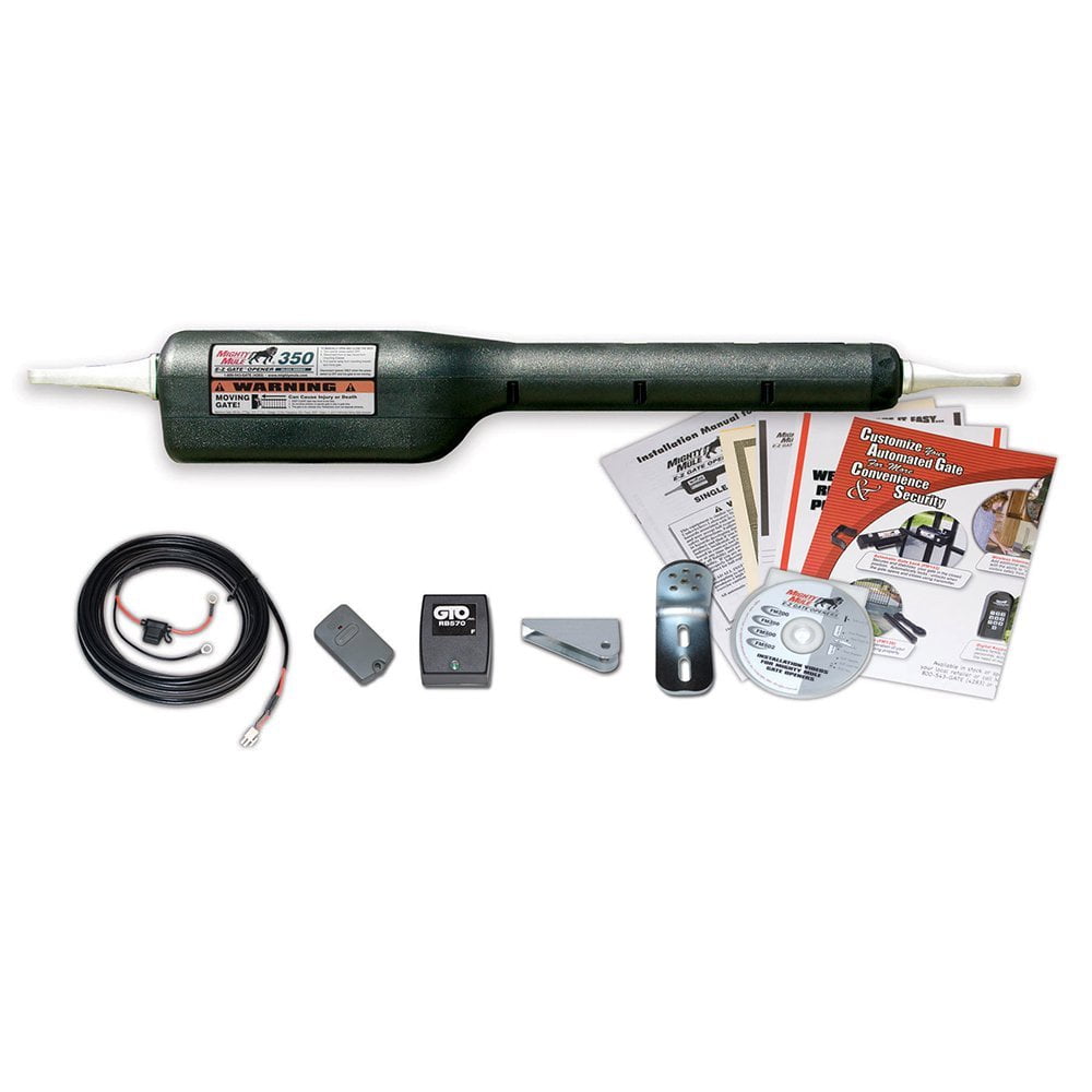 Mighty Mule Solar Powered Gate Opener, Medium Duty Single Swing, 16ft
