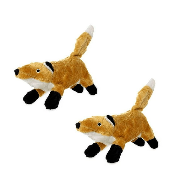 Mighty Nature Fox Durable Plush Squeaky Dog Toy, 2-Pack