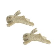 Mighty Nature Rabbit Brown Durable Plush Squeaky Dog Toy, 2-Pack